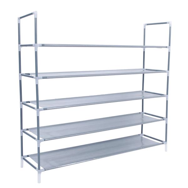 HAOYYE 5-Tier Shoe Storage Rack, Durable Gray Non-Woven Fabric Organizer, Compact Space-Saving Shoe Shelf with Handle, Simple Assembly, Modern Design for Closet, Bedroom, Entryway, Versatile Use Shoe Tower, Premium Quality Shoe Stand
