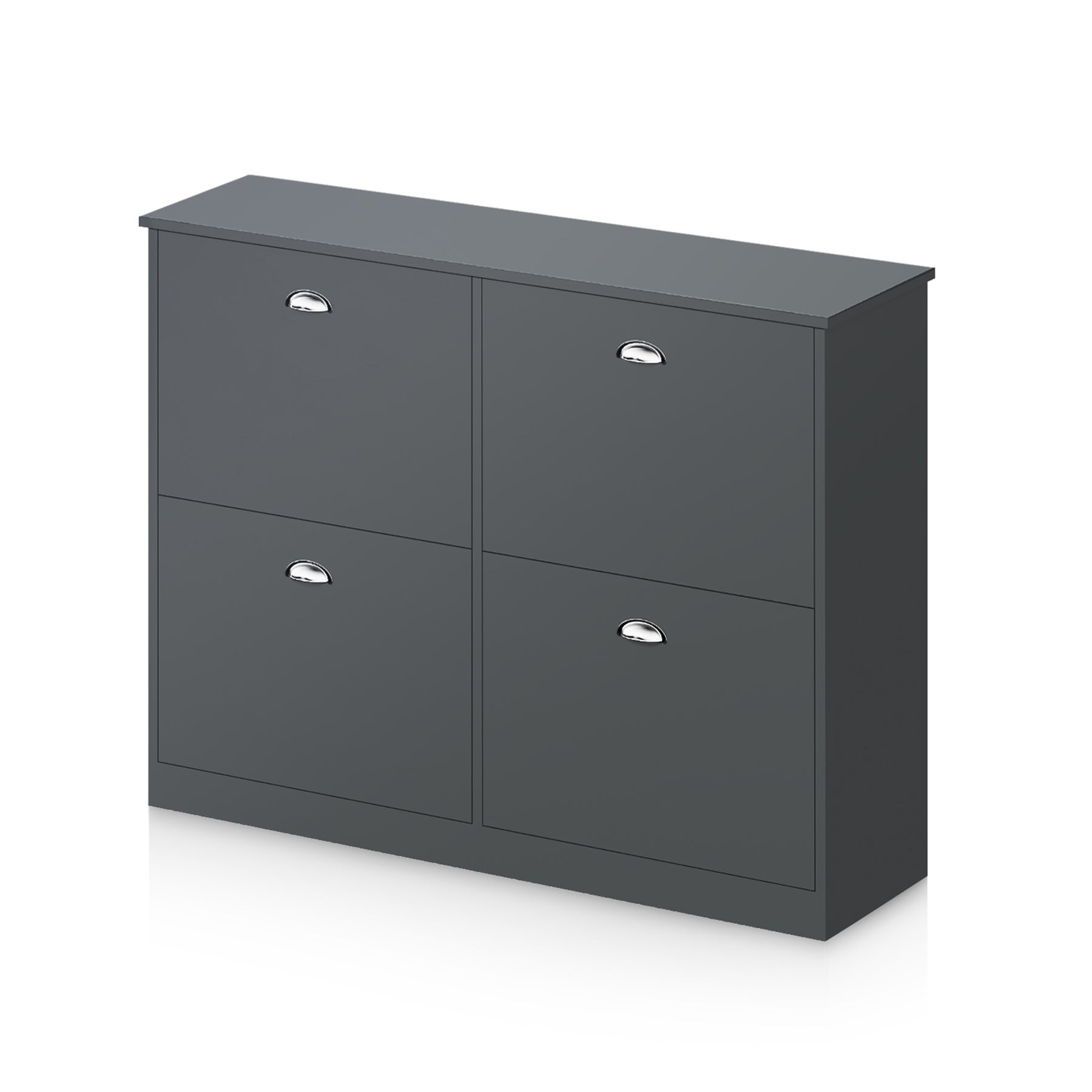HAOYYE Shoe Cabinet Hidden Slim Narrow Shoe Rack Cabinet with 4 Drawers for Entryway Foyer Hallway Bedroom Original Wood Color Modern Space-Saving Shoe Organizer with Flip Drawers and Sleek Design