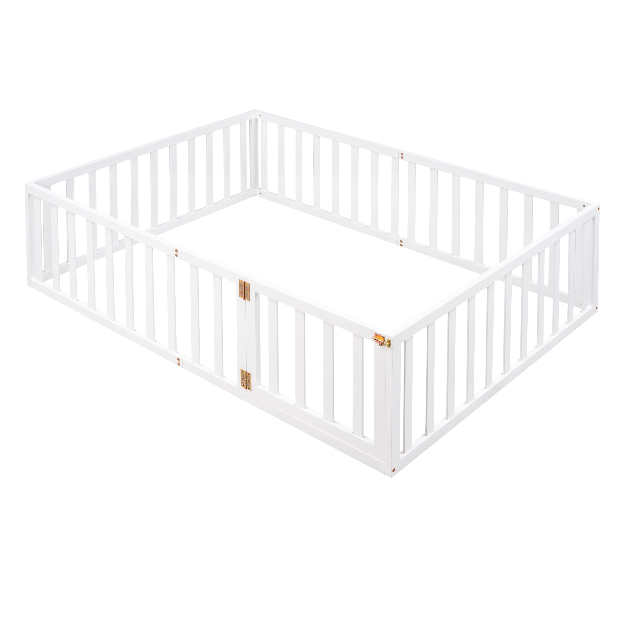 HAOYYE Full Size Wood Daybed Frame with Fence, White(OLD SKU:WF289662AAK) Sturdy Space-Saving Heavy Duty Modern Design Adults Dorm Room Easy Assembly Bedroom Furniture