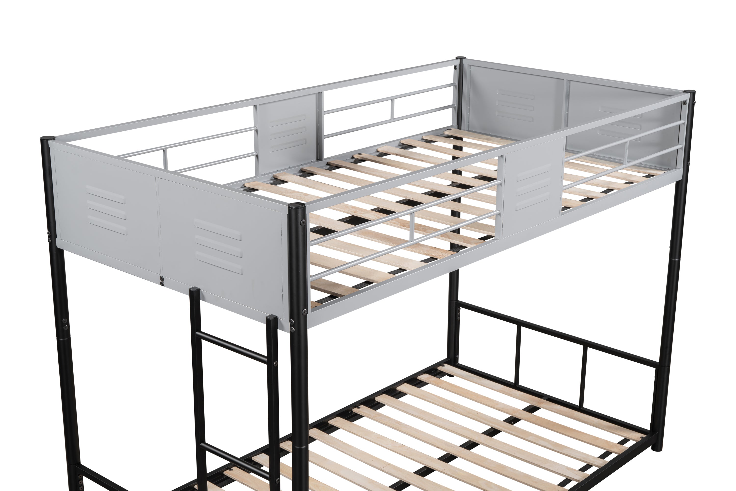 HAOYYE Metal Twin over Twin Bunk Bed with Vent Board/ Heavy-duty Sturdy Metal/ Noise Reduced/ Safety Guardrail/ CPC Certified Space-Saving Heavy Duty Modern Design Adults Dorm Room Easy Assembly