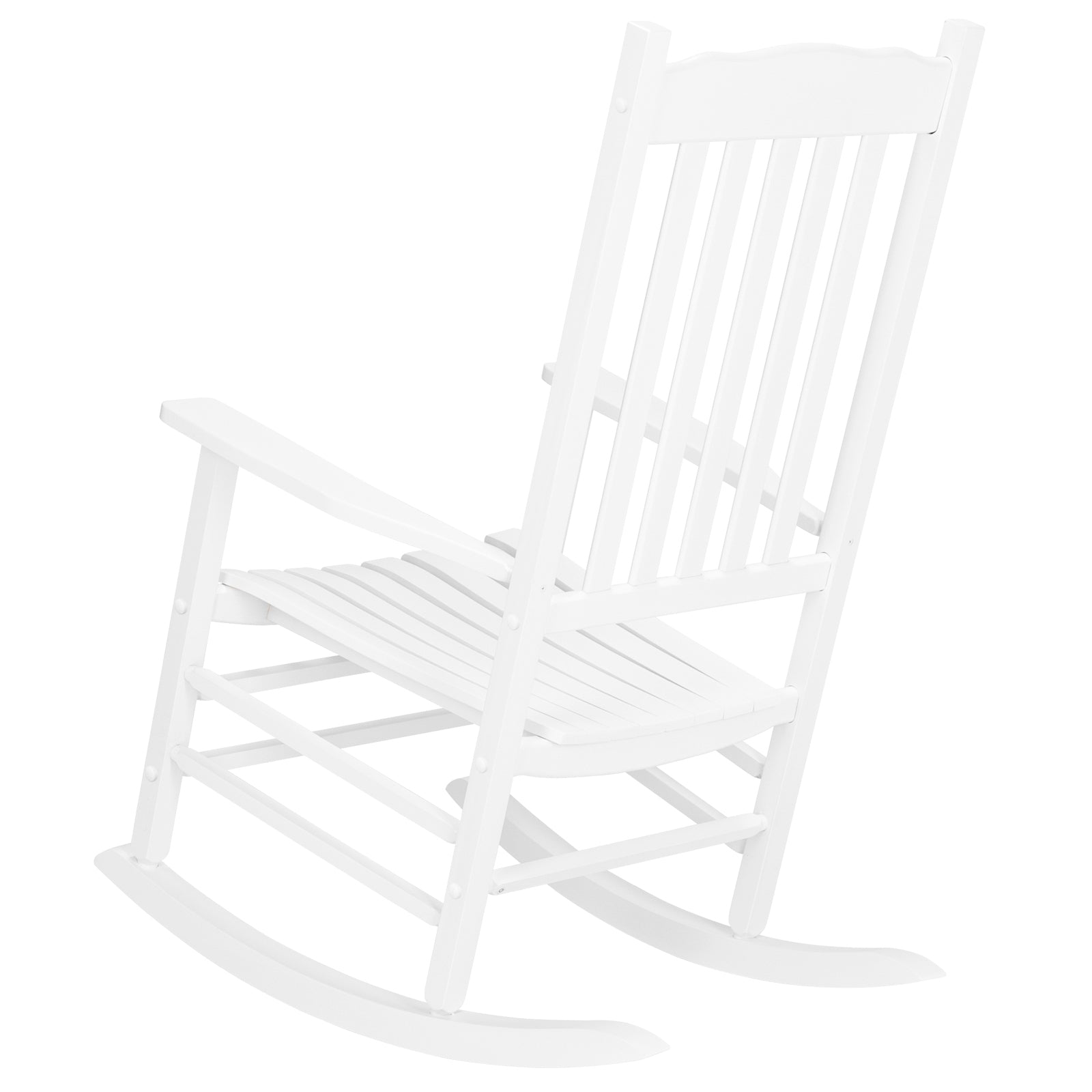 HAOYYE Square Wooden Rocking Chair with Wavy Backboard, Sturdy and Elegant Rocker for Patio, Porch, Garden, or Balcony, Comfortable and Durable Design for Relaxation and Outdoor Enjoyment