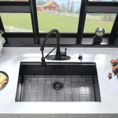 HAOYYE Workstation 32" L X 19" W Undermount Kitchen Sink With Accessories Sturdy Space-Saving Heavy Duty Modern Design Easy Assembly Durable Stylish Home Furniture Versatile