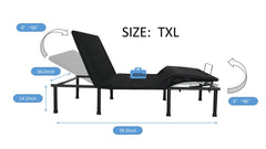 HAOYYE Adjustable Bed Base, Motorized Head and Foot Incline, Three-Fold Design, Quick and Easy Assembly, Space-Saving Heavy Duty Construction, Durable and Stylish Modern Home Furniture, Versatile and Functional for Bedroom Comfort