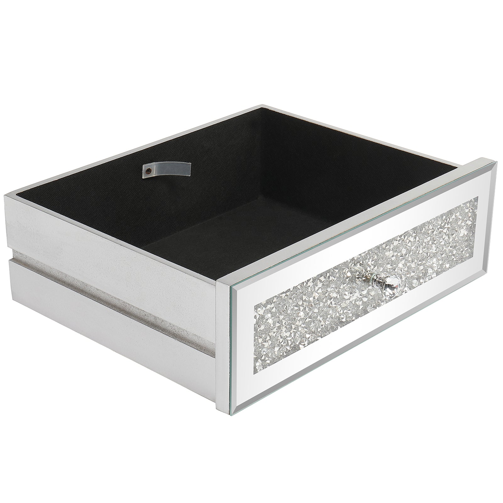 HAOYYE Modern Silver Computer Desk with MDF Mirror Surface and Broken Glass Design, Featuring Three Spacious Drawers for Efficient Storage, Stylish Home Office Workstation, Durable and Easy-to-Clean Surface