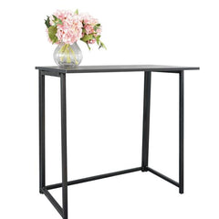 HAOYYE Simple Collapsible Computer Desk Black Sturdy Design Durable Modern Home Organizer Storage Solution Practical Stylish Space-Saving Desk for Living Room and Bedroom