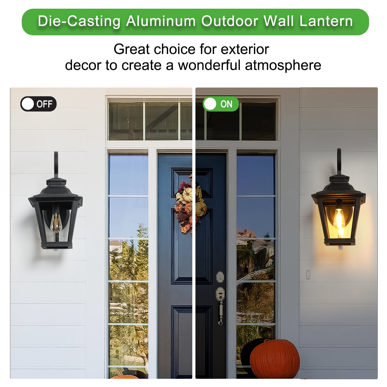 HAOYYE Large Outdoor Wall Sconce Lights with Clear Glass Can support multiple types of light bulbs 1pack Sturdy Space-Saving Heavy Duty Modern Design Adults Dorm Room Easy Assembly Bedroom Furniture
