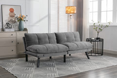HAOYYE Light Grey Convertible Folding Modern sofa Bed Sturdy Space-Saving Heavy Duty Modern Design Adults Dorm Room Easy Assembly Bedroom Furniture