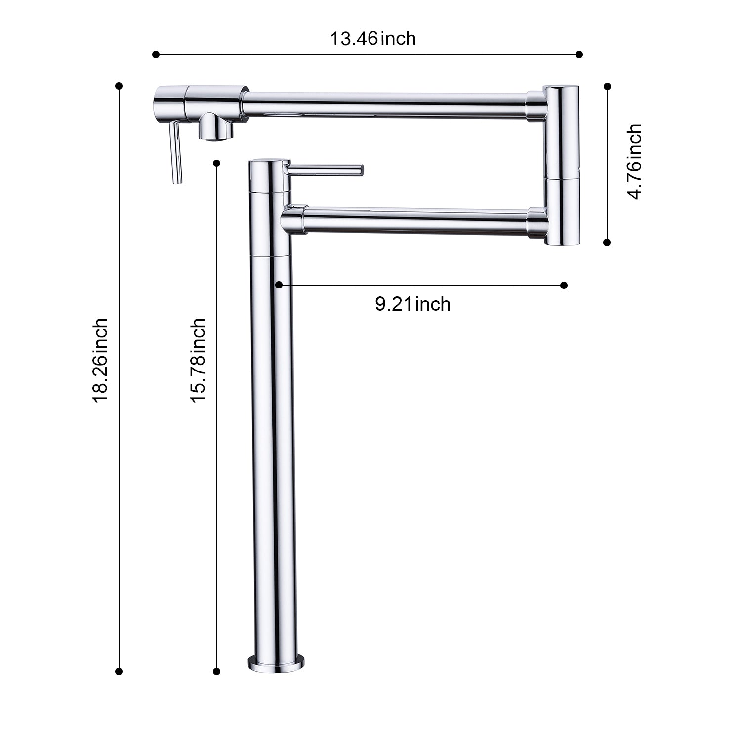 HAOYYE Pot Filler Faucet with Extension Shank Sturdy Space-Saving Heavy Duty Modern Design Adults Dorm Room Easy Assembly Bedroom Furniture