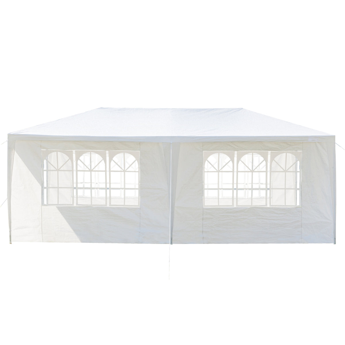 HAOYYE 20*10*8.5ft Four Sides Waterproof Outdoor Tent, White PE Canopy with Spiral Tubes and Sturdy Iron Frame, Large Portable Event Shelter for Party Wedding Camping Backyard, Easy Assembly Temporary Structure