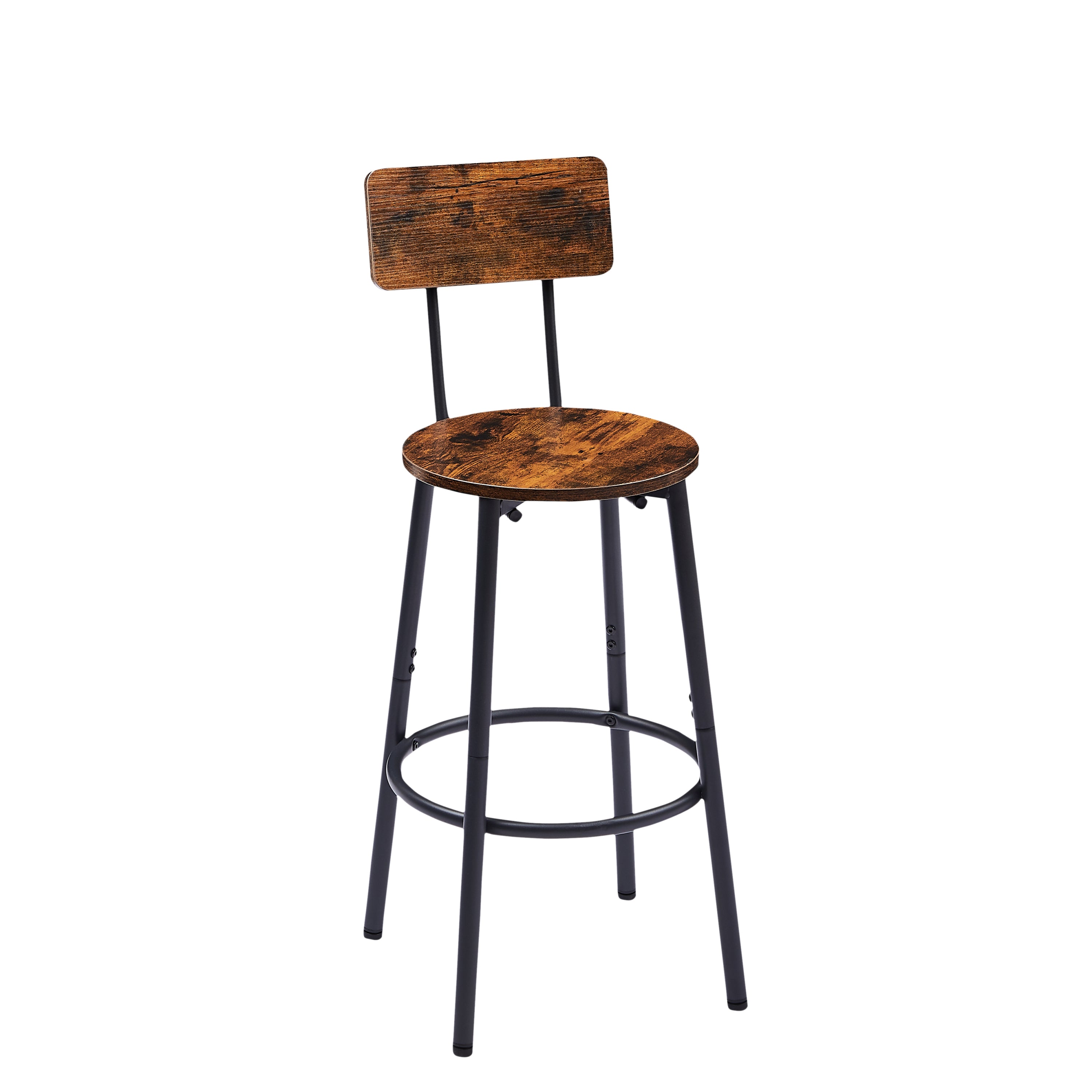 HAOYYE Round Bar Stool Set with Shelves, Stool with Backrest Sturdy Space-Saving Heavy Duty Design, Easy Assembly for Dorm Rooms, Bedrooms, and Modern Living Spaces