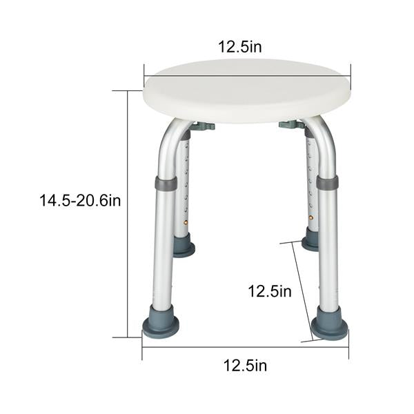 HAOYYE White Medical Bathroom Safety Shower Tub Bench with Adjustable Height Lightweight Rust-Resistant Aluminium Alloy Bath Chair Non-Slip Seat for Home Spa Support Easy Assembly Comfortable and Durable