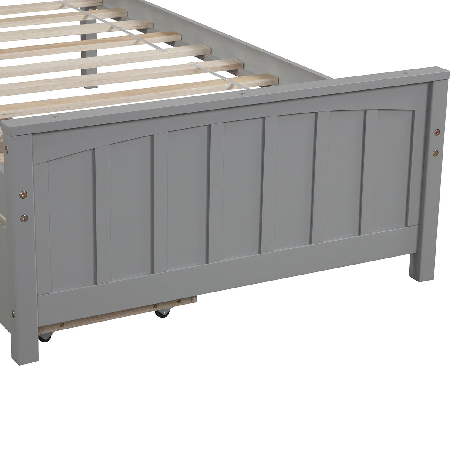 HAOYYE Twin Platform Bed with Two Drawers, Sturdy Space-Saving Heavy Duty Modern Design, Gray, Ideal for Adults and Dorm Rooms, Easy Assembly, Contemporary Bedroom Furniture