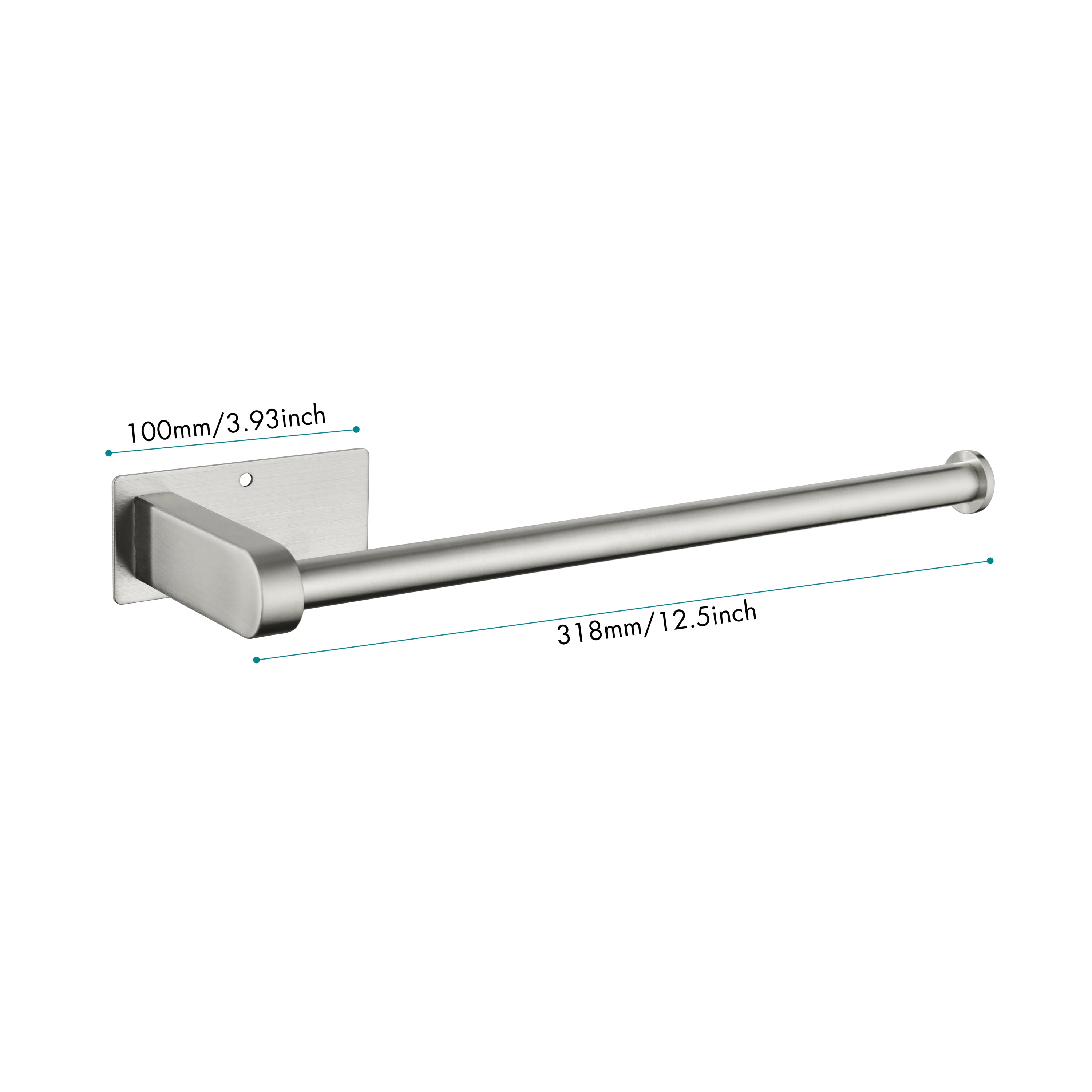 Haoyye Paper Towel Holder 2 Pack, 12 Inch Stainless Steel Under Cabinet Mount with Self-Adhesive or Screws, Space-Saving Paper Towel Rack for Kitchen, Bathroom, or Wall Use, Rustproof and Heavy Duty Towel Bar for Rolls or Wraps