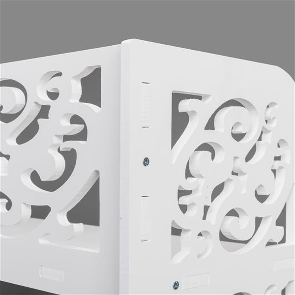 HAOYYE White Six-Tier Carved Wood-Plastic Shoe Rack, Durable and Space-Saving Storage Solution, Modern Design, Versatile for Living Room and Bedroom, Premium Quality and Stylish Look for Home Organization