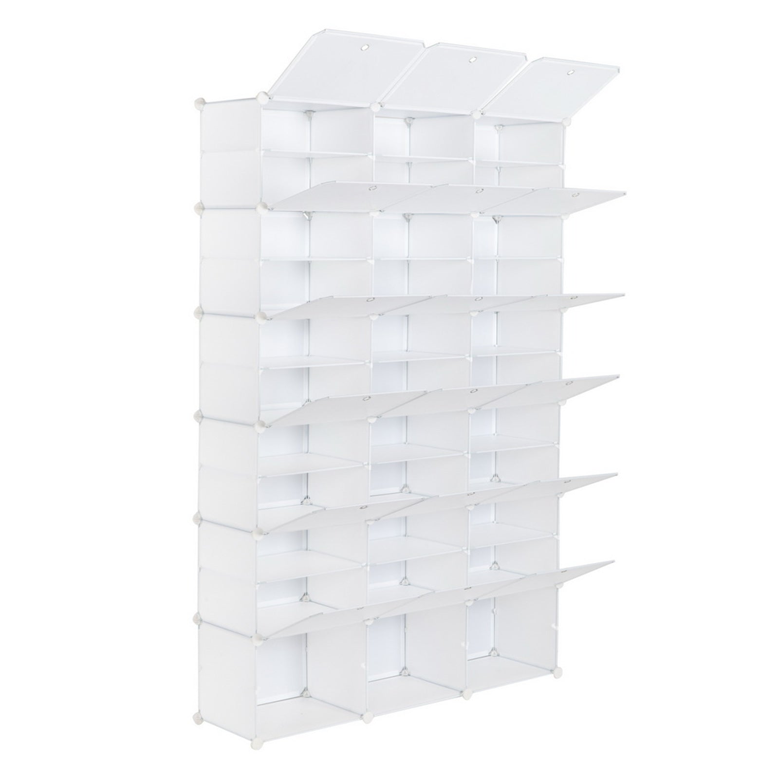 HAOYYE 12-Tier Portable Shoe Rack Organizer 72 Pair Capacity Expandable 36 Grid Tower Shelf White Durable Sturdy Multifunctional Organizer Space-Saving Storage Solution for Shoes, Boots, and Slippers