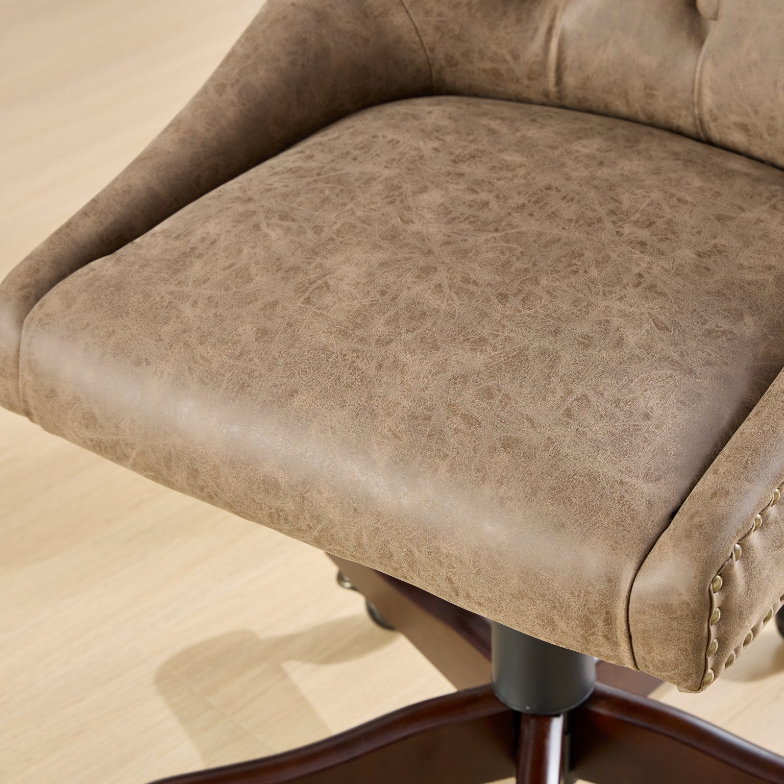 HAOYYE Medieval Retro Style Sheepskin Pattern Fabric Home Office Chair with Lift, Swivel and Recline Functions,Brown color Sturdy Space-Saving Heavy Duty Modern Design Easy Assembly Durable