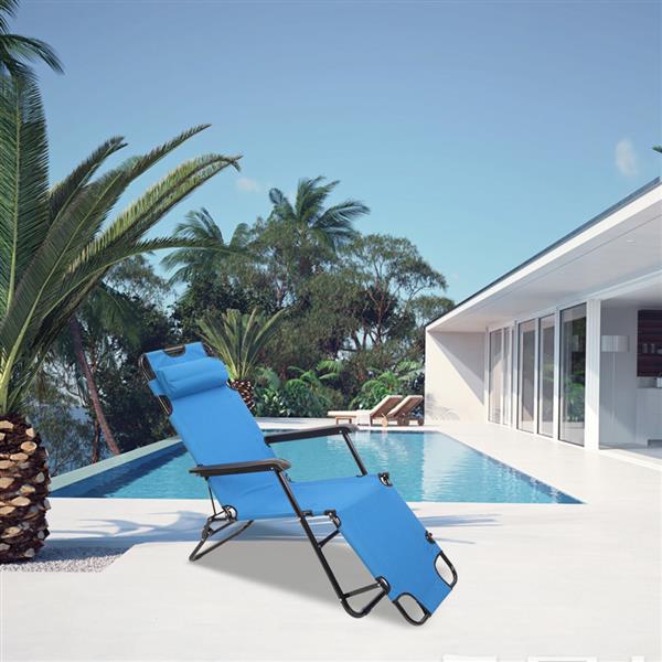 HAOYYE Portable Dual-Purpose Extendable Folding Reclining Chair, Blue – Premium Steel Tube and Oxford Fabric, Comfortable and Durable Lounge Chair for Outdoor Use, Adjustable Reclining Chair, Easy to Carry, Space-Saving Design for Camping, Patio