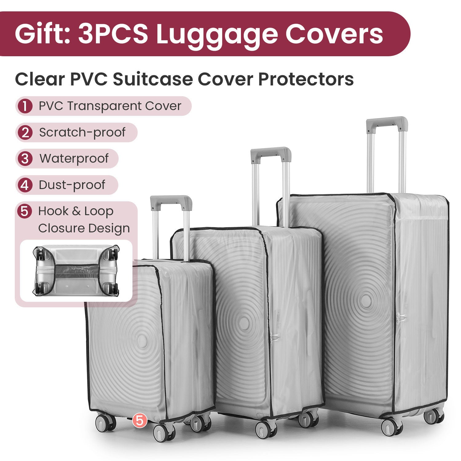 HAOYYE Luggage Sets 3 Piece(20/24/28), Expandable Carry On Luggage with TSA Lock Airline Approved, 100% PC Hard Shell and Lightweight Suitcase with Front Pocket and Spinner Wheels Sturdy Space-Saving