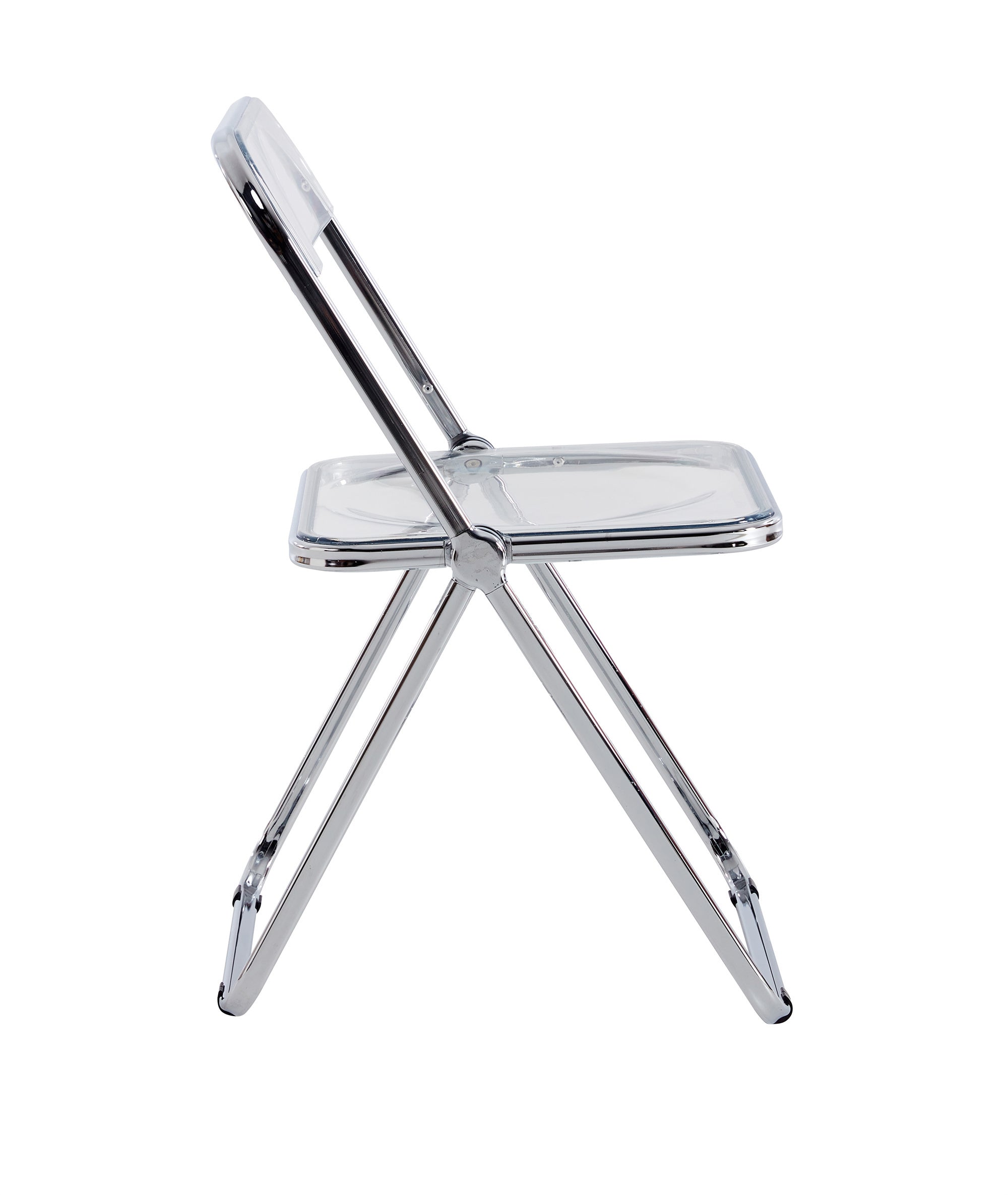 Haoyye Clear Transparent Folding Chair, Modern PC Plastic Seat with Metal Frame, Lightweight Space-Saving Foldable Chair for Living Room, Bedroom, Dorm or Office, Heavy Duty Design, Sturdy and Easy to Store for Daily Use or Extra Seating