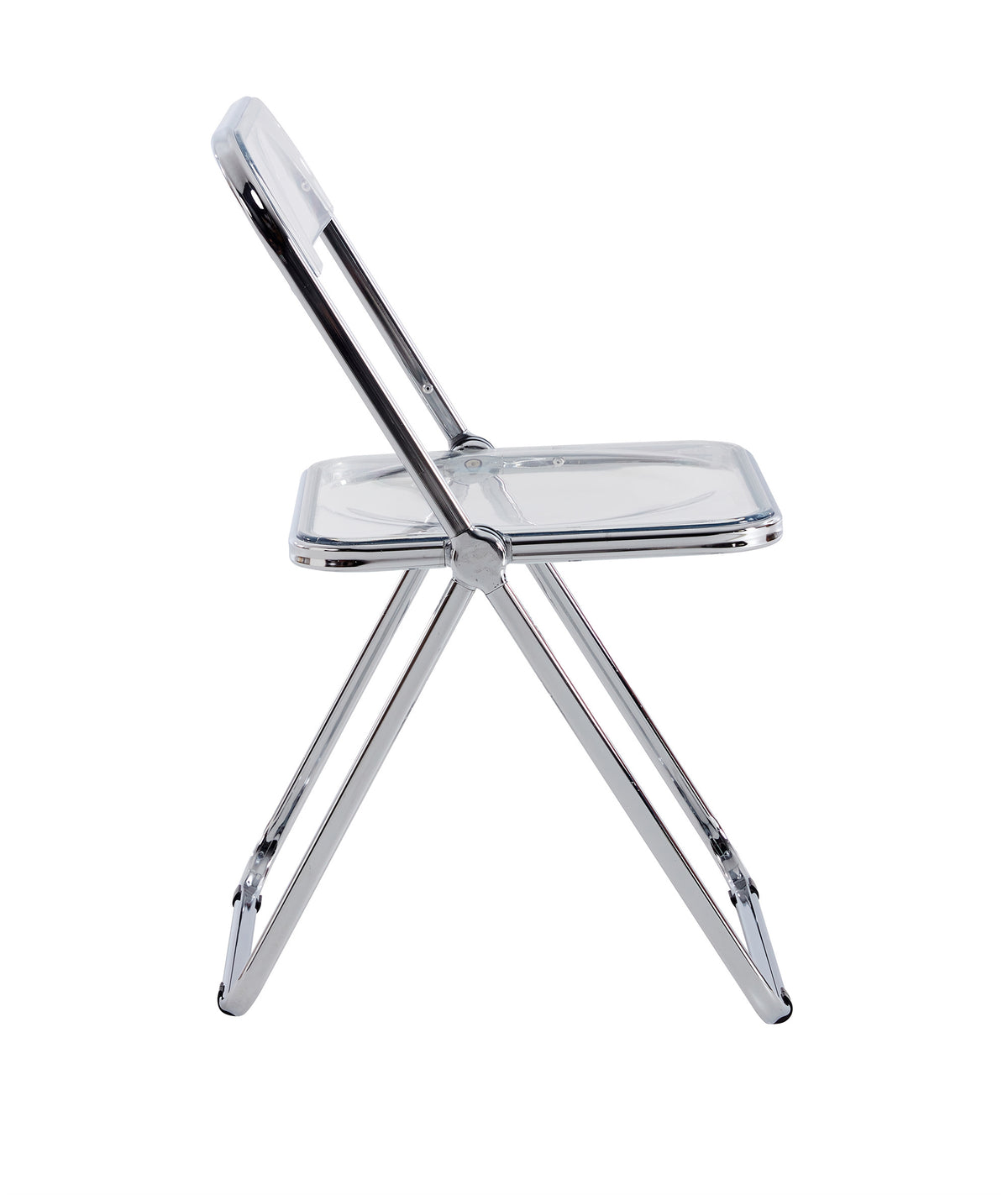 Haoyye Clear Transparent Folding Chair, Modern PC Plastic Seat with Metal Frame, Lightweight Space-Saving Foldable Chair for Living Room, Bedroom, Dorm or Office, Heavy Duty Design, Sturdy and Easy to Store for Daily Use or Extra Seating