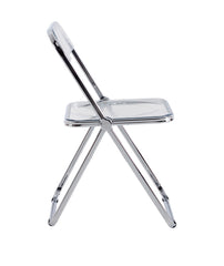 Haoyye Clear Transparent Folding Chair, Modern PC Plastic Seat with Metal Frame, Lightweight Space-Saving Foldable Chair for Living Room, Bedroom, Dorm or Office, Heavy Duty Design, Sturdy and Easy to Store for Daily Use or Extra Seating