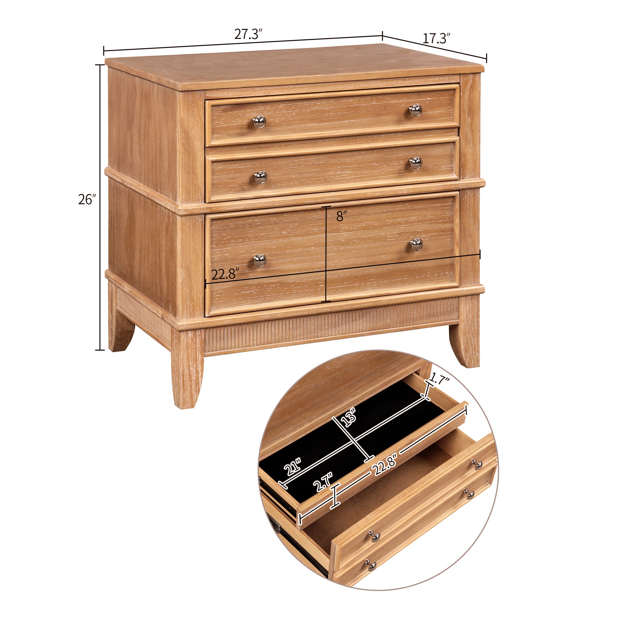 HAOYYE 3-Drawer Bedside Nightstand, Sturdy Space-Saving Design, Heavy Duty Construction, Easy Assembly, Durable and Stylish Home Furniture, Versatile for Bedroom or Guest Room