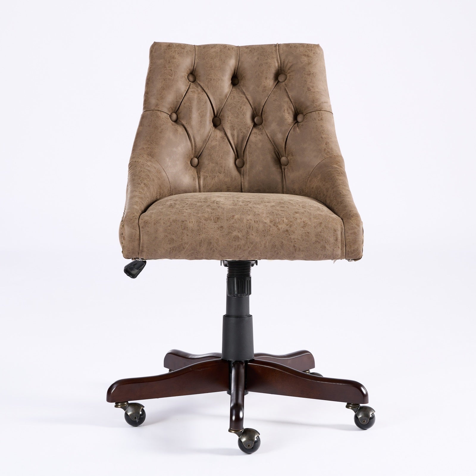 HAOYYE Medieval Retro Style Sheepskin Pattern Fabric Home Office Chair with Lift, Swivel and Recline Functions,Brown color Sturdy Space-Saving Heavy Duty Modern Design Easy Assembly Durable