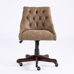 HAOYYE Medieval Retro Style Sheepskin Pattern Fabric Home Office Chair with Lift, Swivel and Recline Functions,Brown color Sturdy Space-Saving Heavy Duty Modern Design Easy Assembly Durable