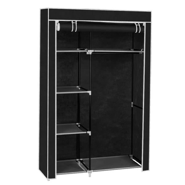 HAOYYE 64" Portable Closet Organizer with Shelves, Durable and Space-Saving Clothes Storage Wardrobe, Modern Design Garment Rack with Hanging Rod and Extra Shelving, Versatile and Stylish Home Organizer for Bedroom or Laundry Room