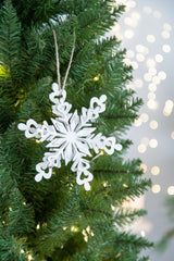HAOYYE 6.3x1.8x6.7" Iron Snowflake Hanger, Decorative Hanging Ball Christmas Tree Ornaments for Holiday Party Decorations, Set of 6 Sturdy Space-Saving Heavy Duty Modern Design Adults Dorm Room