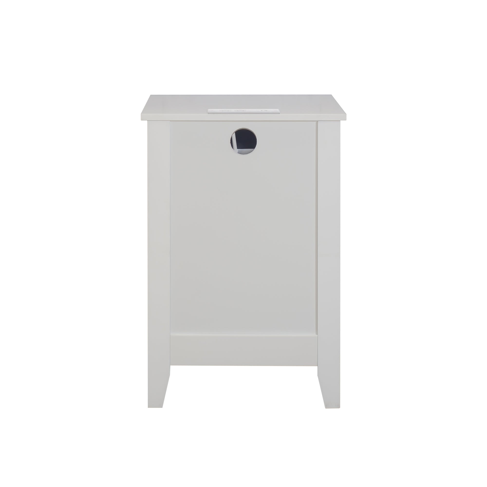 HAOYYE White Nightstand with 3 Drawers, USB Ports & Power Outlets, Wooden Bedside Table/End Table, Modern Design for Bedrooms, Sturdy Space-Saving Heavy Duty Construction, Ideal for Adults