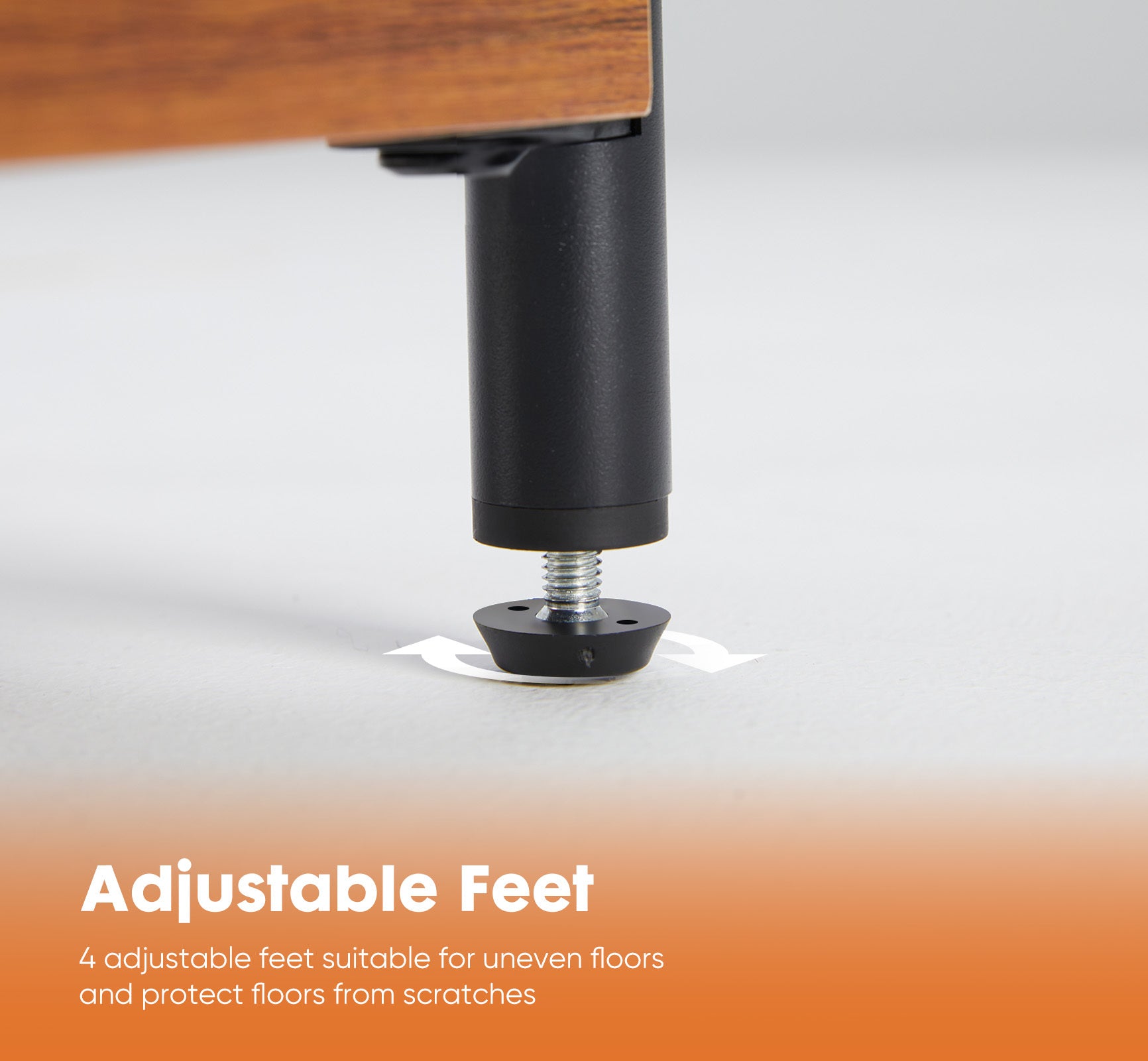 HAOYYE 3-Tier End Table Side Table with Adjustable Feet,Small Nightstand Space-Saving for Bedroom Living Room Office Sturdy Heavy Duty Modern Design Adults Dorm Room Easy Assembly Bedroom Furniture