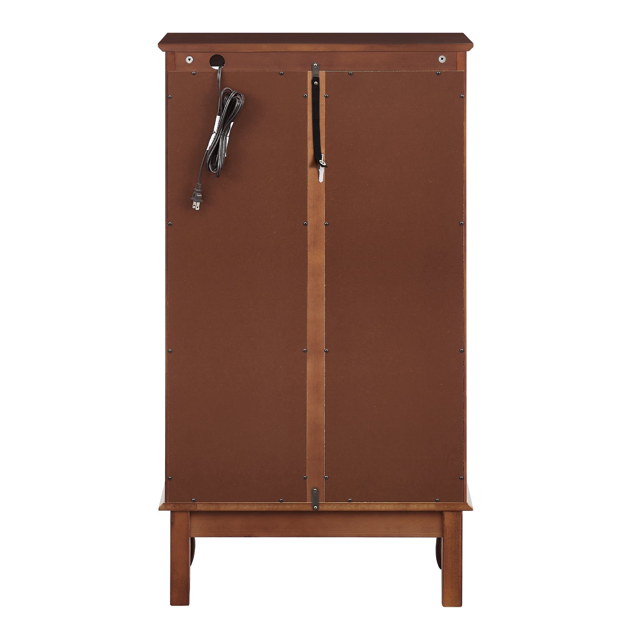 HAOYYE Lighted Curio Cabinet With Adjustable Shelves, Mirrored Back Panel, Tempered Glass Doors, Walnut Finish, 3 Tier Sturdy Space-Saving Heavy Duty Display Case For Living Room, Dining Room, Office