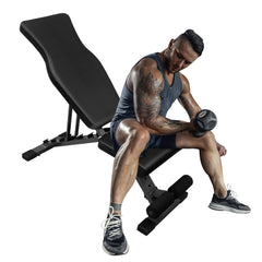 Haoyye Weight Bench for Full Body Workout, Adjustable Strength Training Sit-up Chair, Multi-Purpose Foldable Incline/Decline Bench with 600lbs Capacity