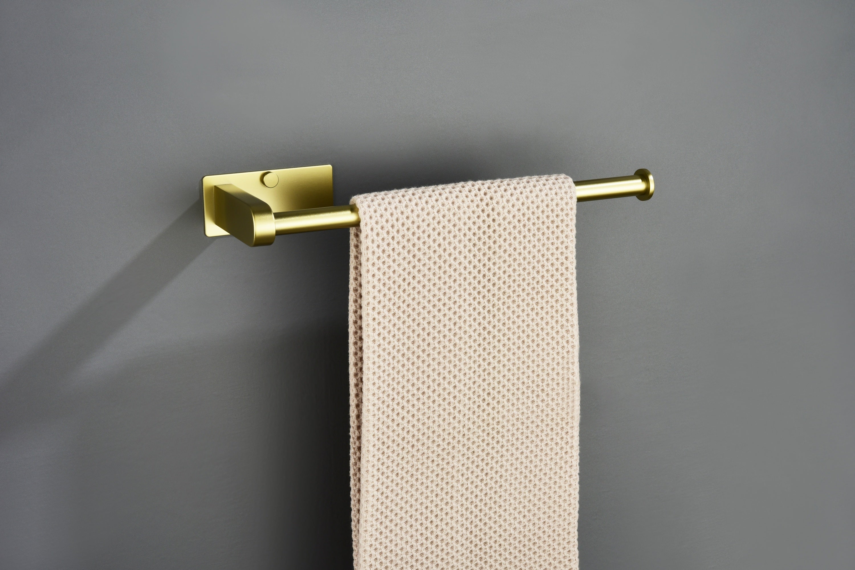 HAOYYE 2 Pack Paper Towel Holder Wall Mount, Brushed gold Paper Towel Holder Under Cabinet, Self Adhesive Paper Towel Holders, Kitchen Towel Holder for Kitchen Organization and Storage (12inch, 2 Pack)