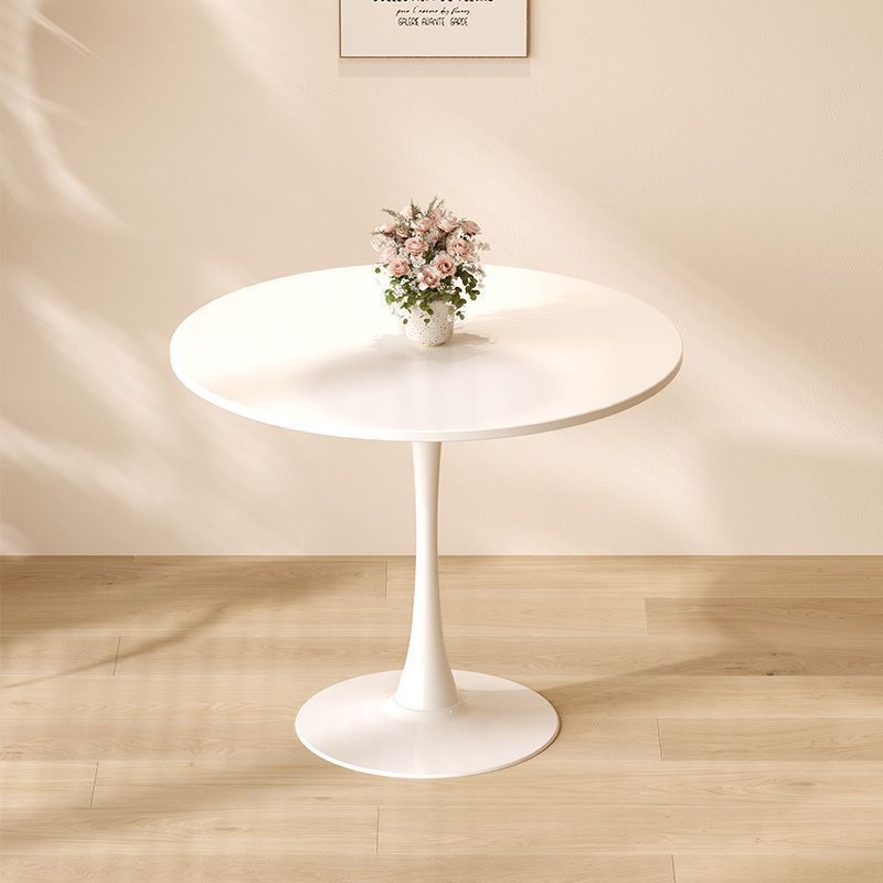 HAOYYE Modern Round Dining Table, White, Versatile Table for Dining Room, Kitchen, Coffee, or Leisure, Sturdy Space-Saving Heavy Duty Design, Ideal for Contemporary Home Décor