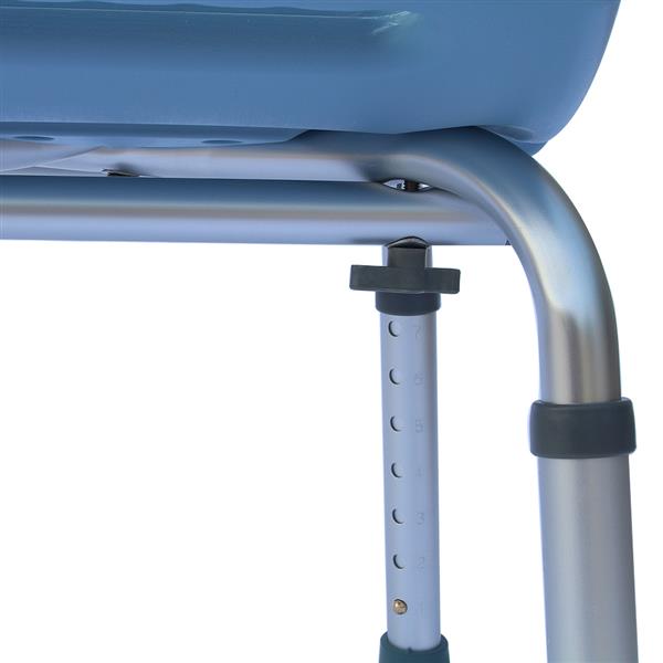 HAOYYE Simple Blue Bath Chair Lightweight Aluminum Alloy Shower Seat with Adjustable Height Anti-Slip Rubber Feet Rust-Resistant Durable Bathroom Stool for Elderly and Home Spa Safety Support