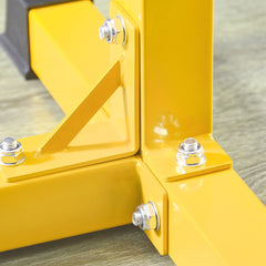 HAOYYE Yellow 12-Level Adjustable Sissy Squat Machine Single Leg Squat Stand with Comfortable Foam Rollers, Heavy Duty Steel Construction, Anti-Skid Pads, Home Workout Equipment for Strength Training and Core Fitness