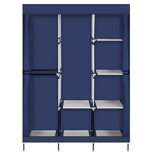 HAOYYE 71" Portable Closet Wardrobe Clothes Rack Storage Organizer with Shelves, Durable Blue Space-Saving Organizer for Small Rooms, Walk-in Closets, and Bedrooms, Modern Design for Versatile Home Storage Needs