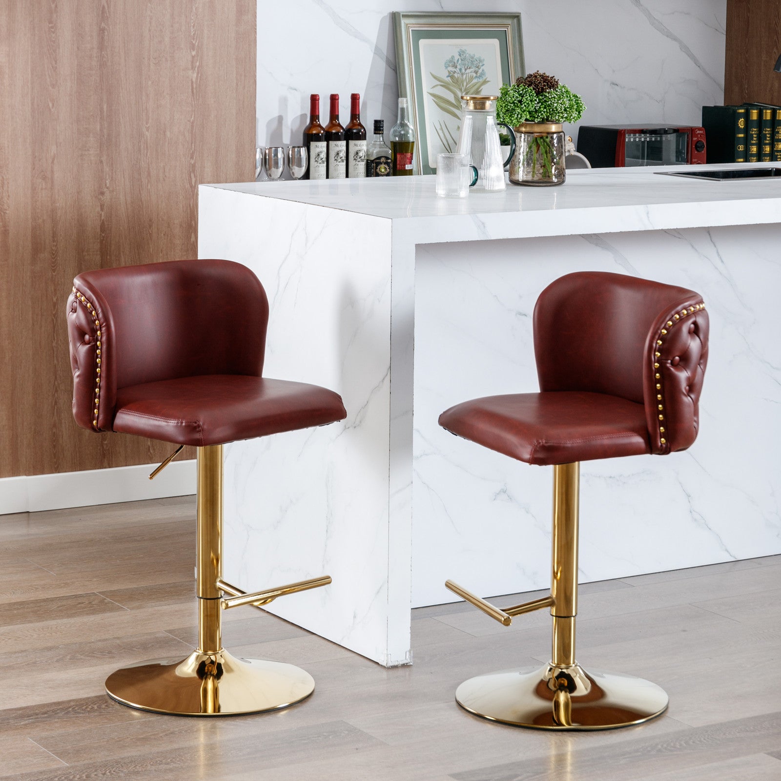 HAOYYE Swivel Barstools Adjusatble Seat Height