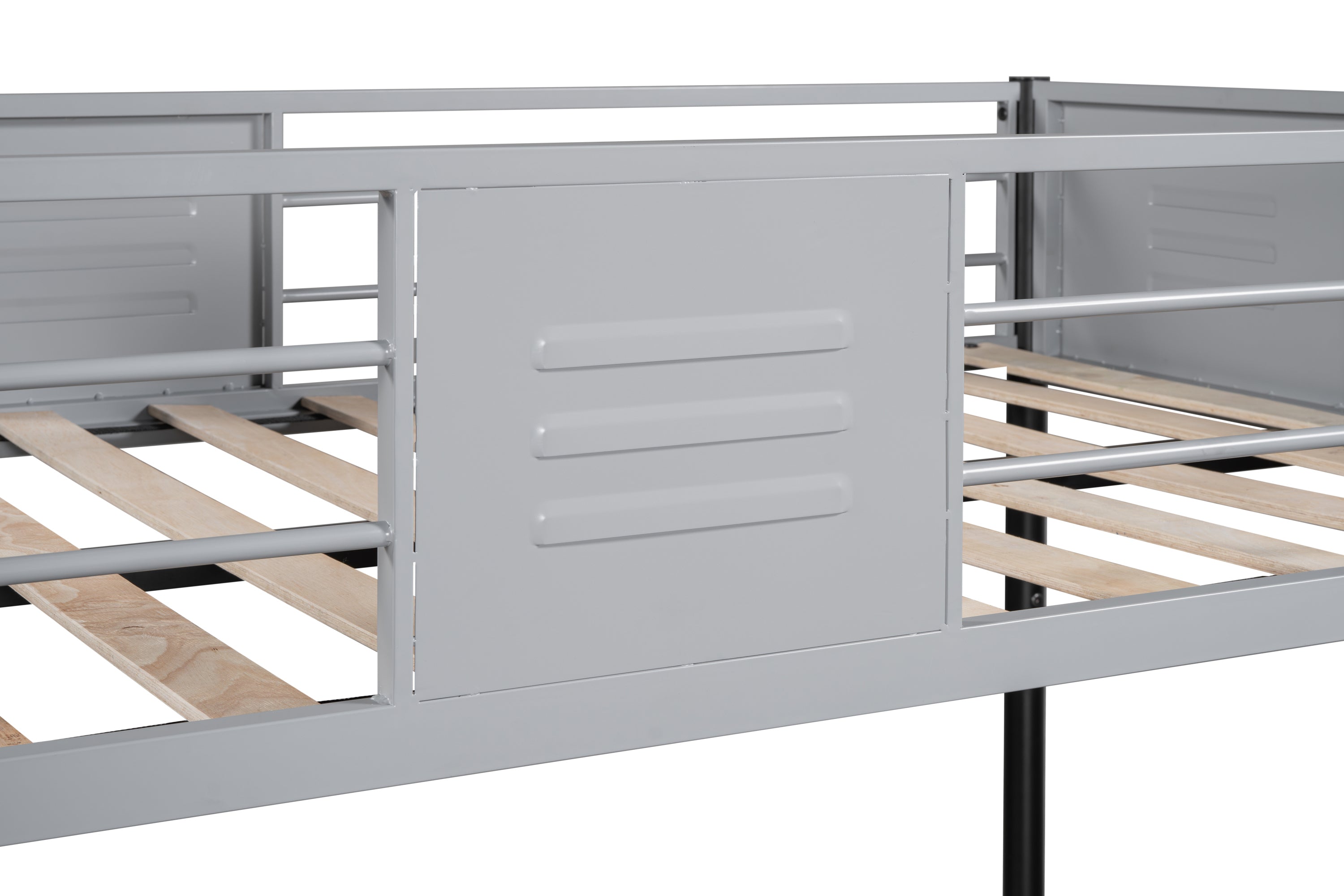 HAOYYE Metal Twin over Twin Bunk Bed with Vent Board/ Heavy-duty Sturdy Metal/ Noise Reduced/ Safety Guardrail/ CPC Certified Space-Saving Heavy Duty Modern Design Adults Dorm Room Easy Assembly