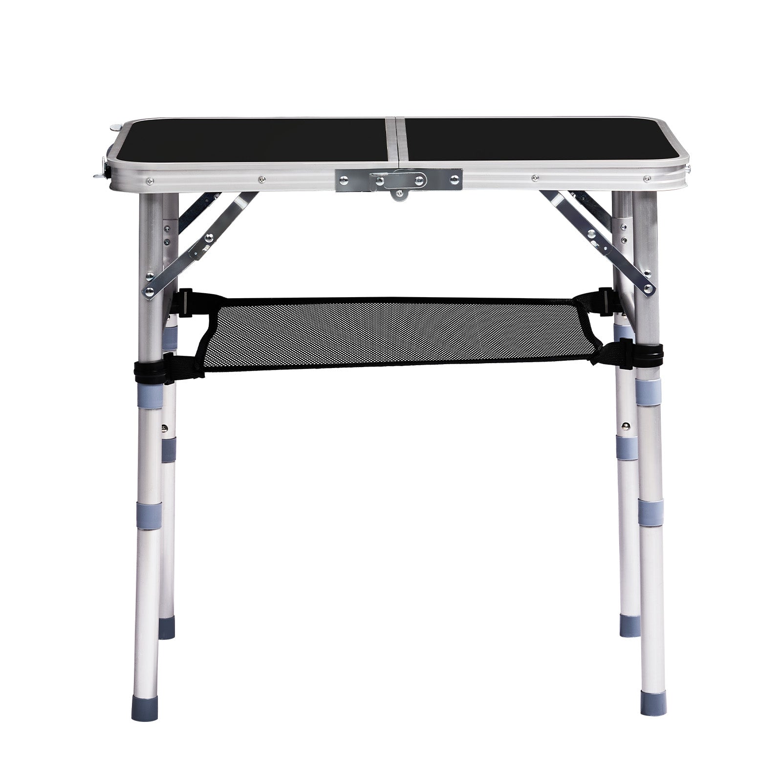 HAOYYE Black with 3 Adjustable Height Outdoor Folding Camping Table, Portable Aluminum Foldable Patio Side Table, Lightweight and Durable Design with Carry Handle for Hiking, Picnic, BBQ, Beach, Indoor or Outdoor Use