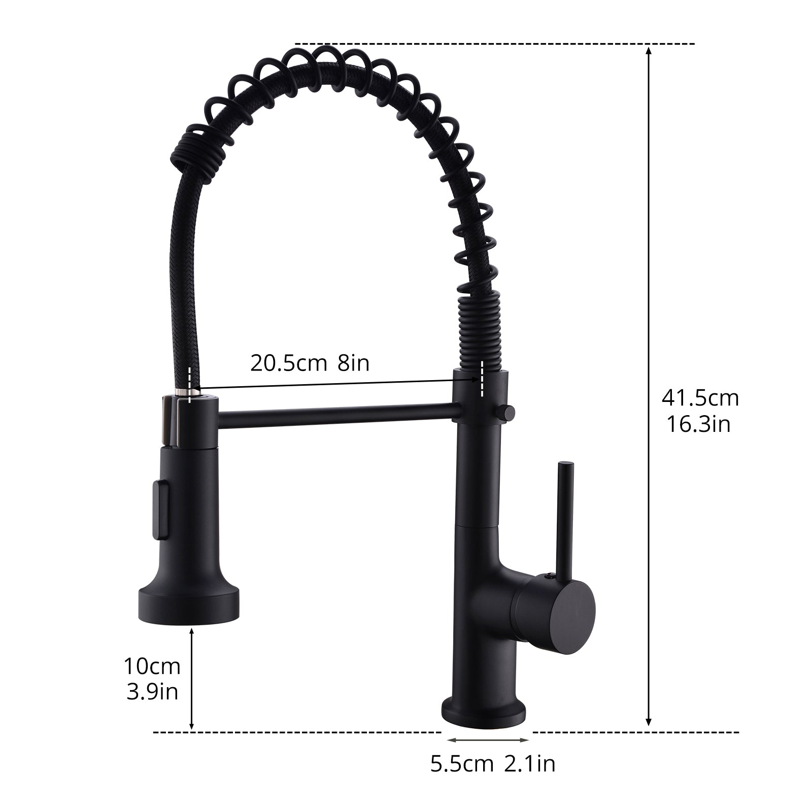 HAOYYE Commercial Black Kitchen Faucet with Pull Down Sprayer, Single Handle Single Lever Kitchen Sink Faucet Sturdy Space-Saving Heavy Duty Modern Design Adults Dorm Room Easy Assembly