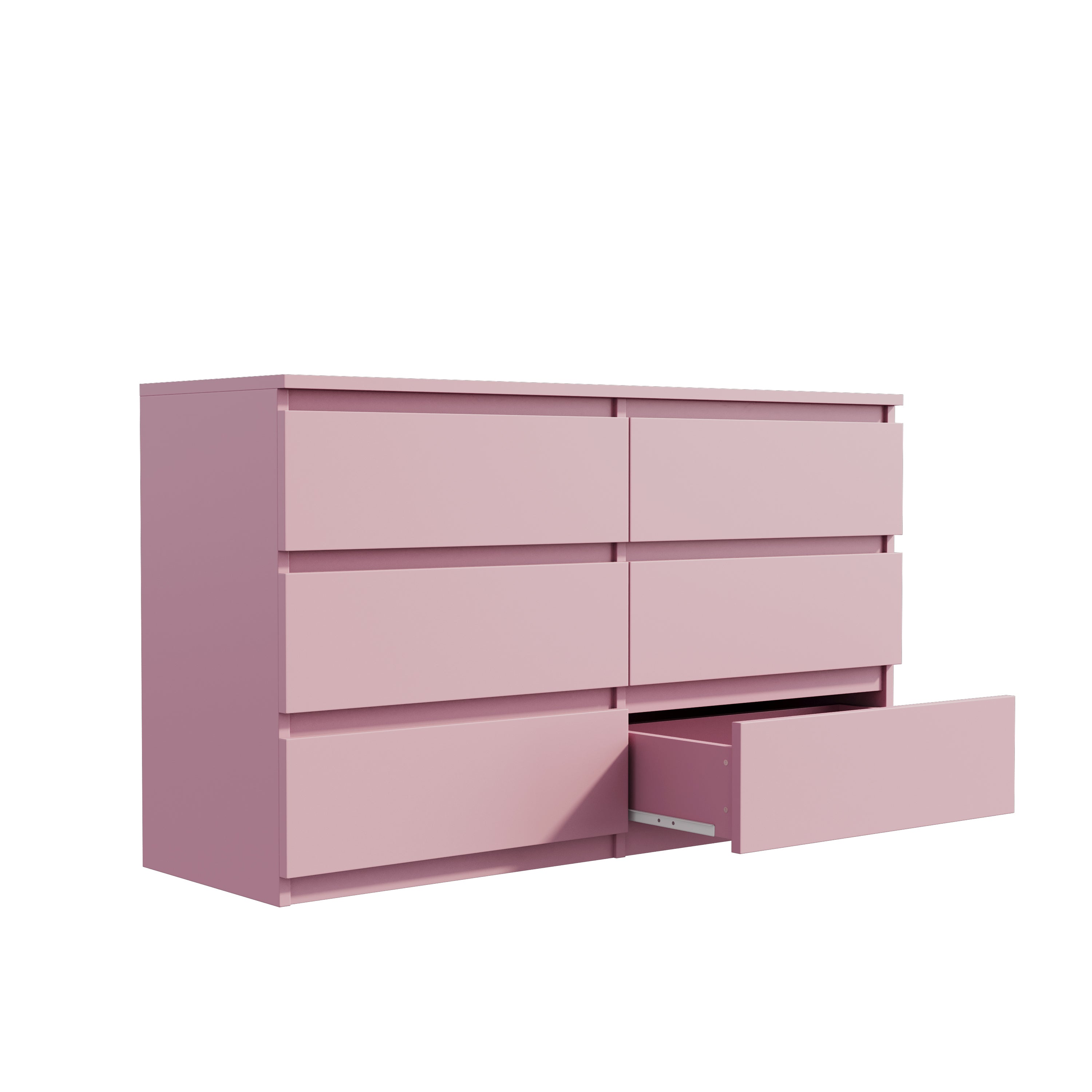 HAOYYE Pink 6-Drawer Dresser, Modern Chest Of Drawers With Spacious Storage, Sturdy Space-Saving Heavy Duty Design, Perfect For Adults And Dorm Rooms, Easy Assembly