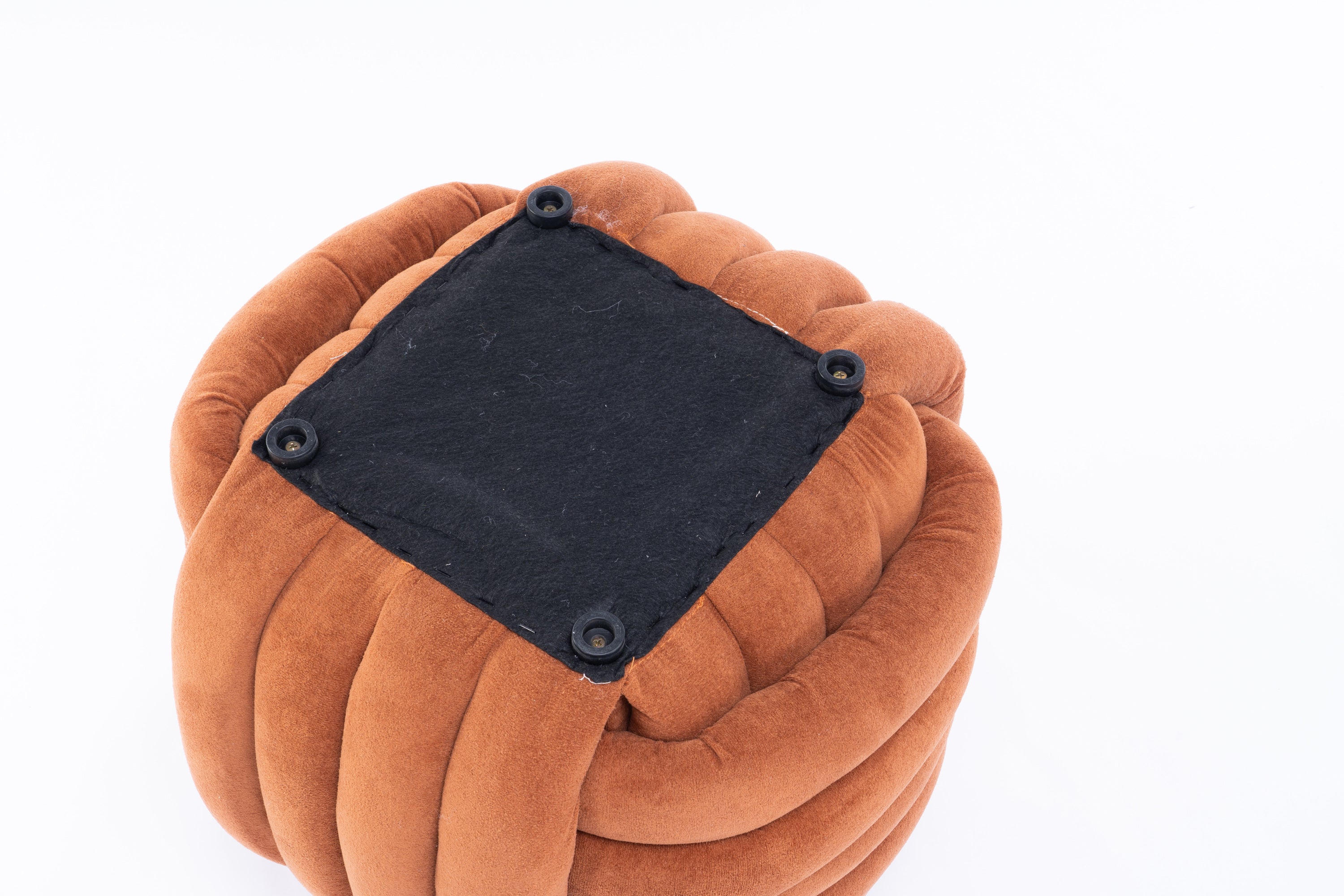 Haoyye Modern Chenille Fabric Knot Design Ottoman Makeup Stool Footstool, Comfortable and Stylish Seat, Perfect for Living Room and Bedroom, Space-Saving Heavy Duty Construction, Durable Furniture for Adults Dorm Room