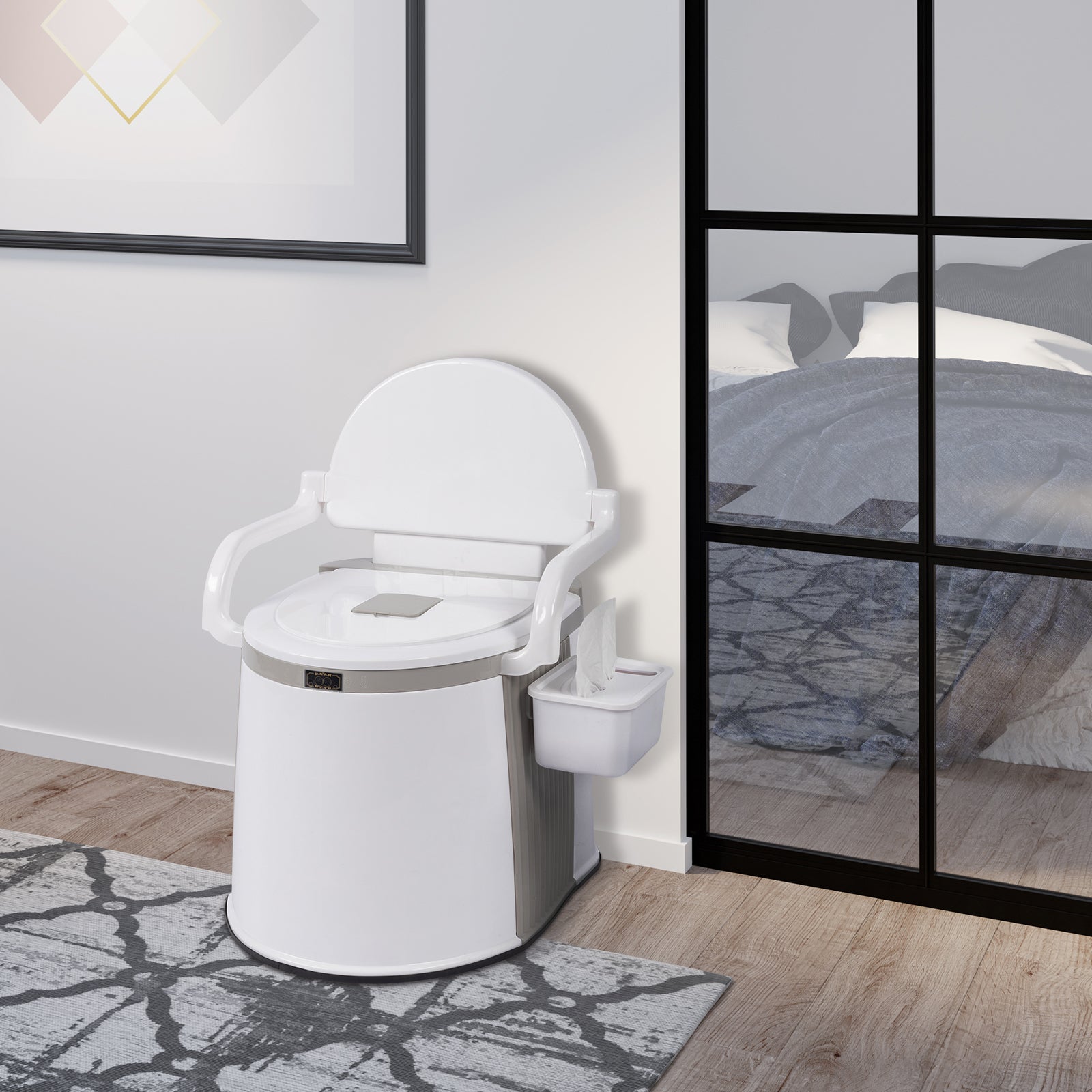 HAOYYE Portable Outdoor Toilet, Compact Travel Toilet for Camping, Hiking, Fishing, and RV Self-Driving, Easy to Use with 5-Gallon Bucket and Anti-Slip Features, Convenient for Outdoor Adventures