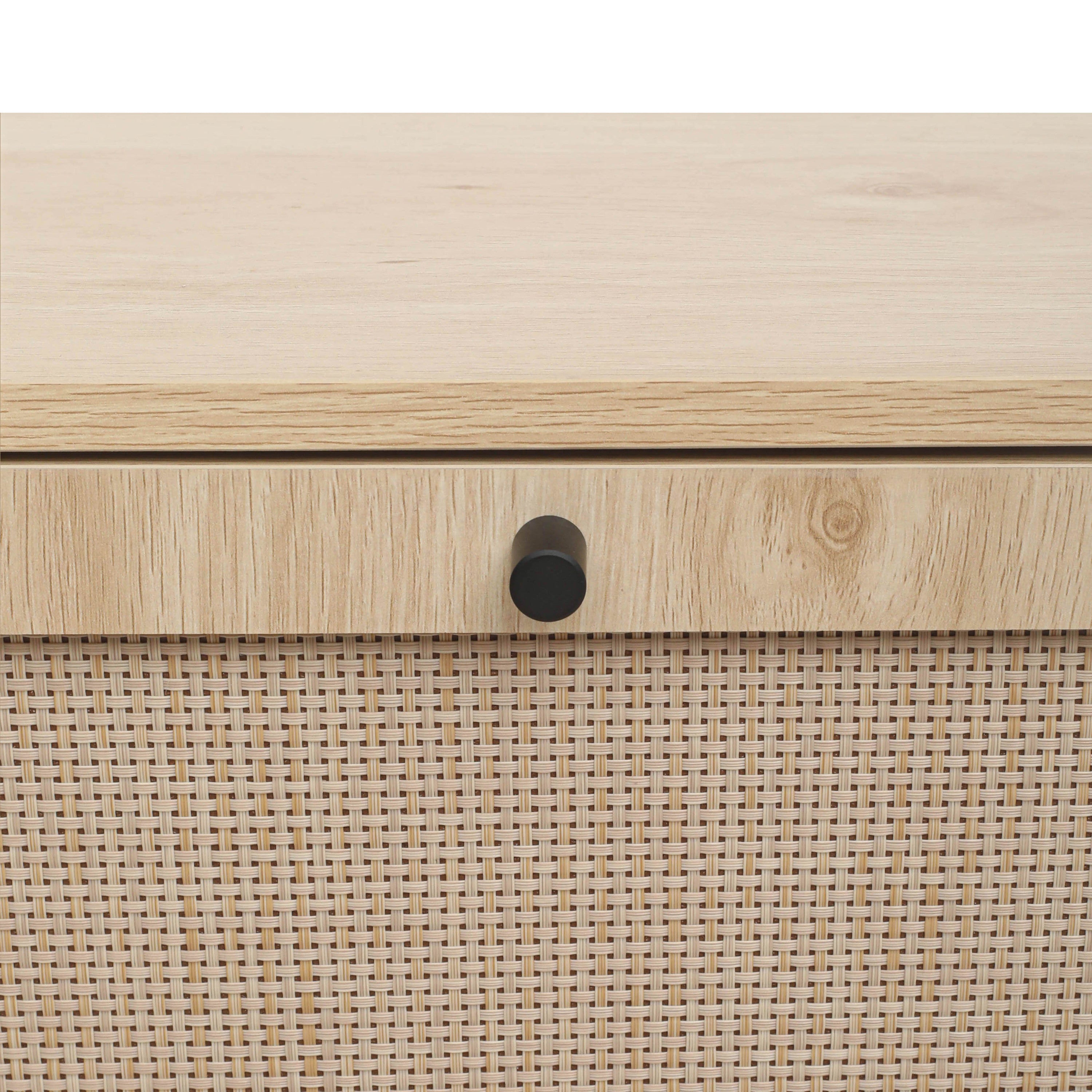 HAOYYE Rattan 5 Door Shoe Rack, Freestanding Modern Shoe Storage Cabinet, for Entryway Sturdy Space-Saving Heavy Duty Modern Design Easy Assembly Durable Stylish Home Furniture Versatile