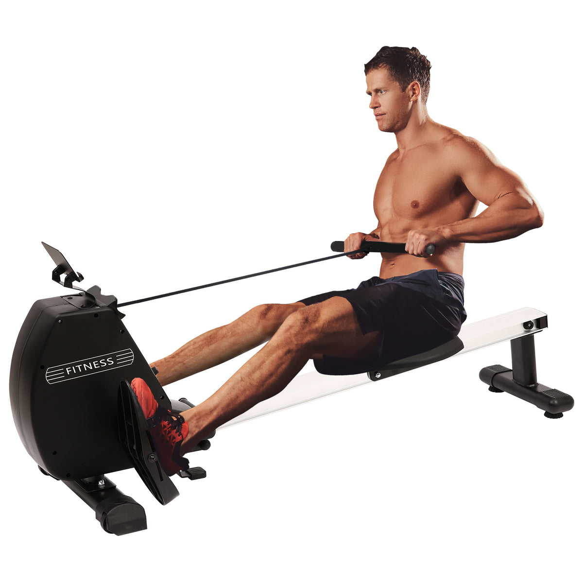HAOYYE Foldable Rowing Machine for Home Use with Comfortable Seat Cushion, Quiet Magnetic Resistance Rower with Digital Monitor, 264 LBS Capacity, Sturdy and Space-Saving Indoor Fitness Equipment