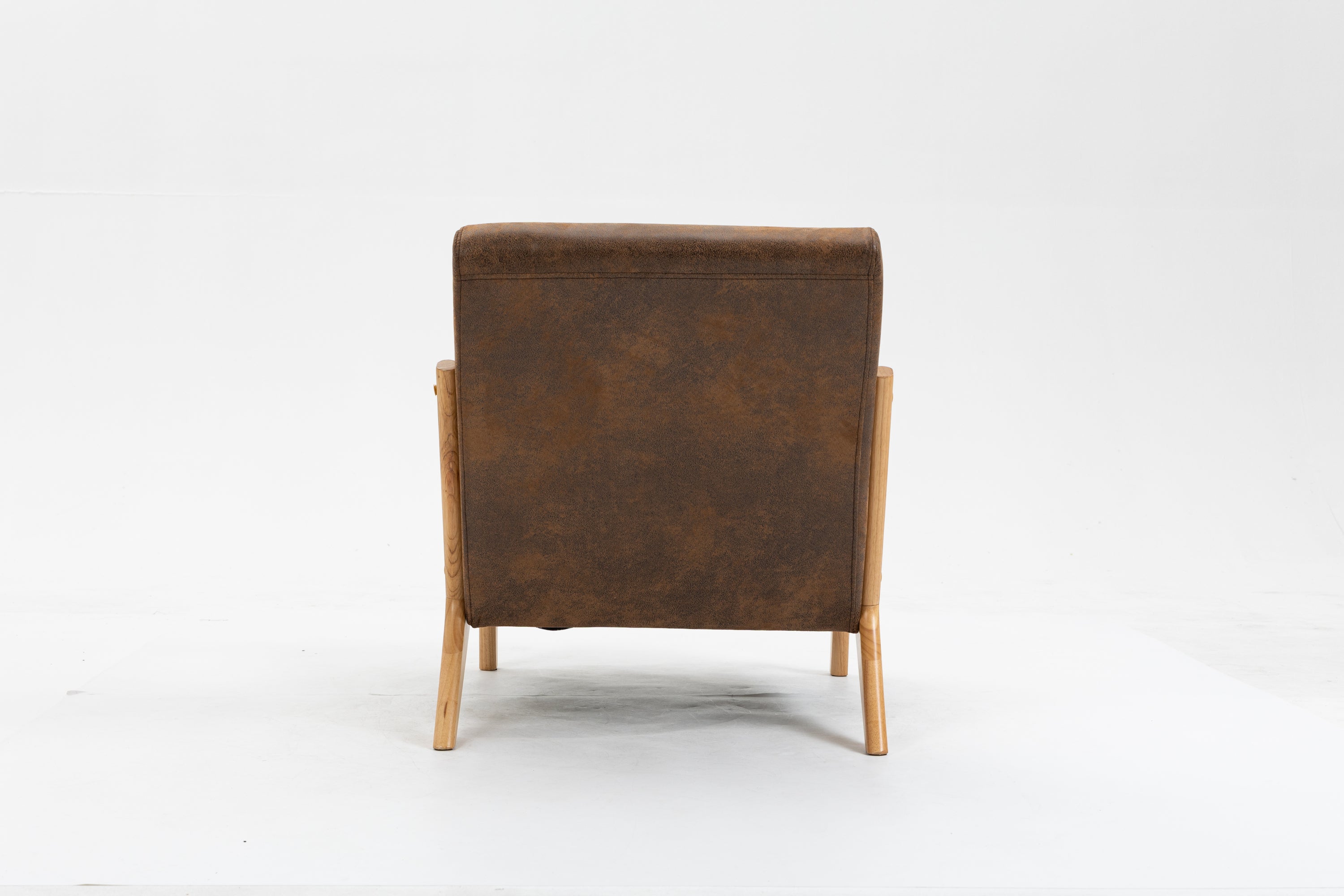 HAOYYE Mid Century Modern Accent Chair with Wood Frame, Upholstered Living Room Chairs with Waist Cushion, Reading Armchair for Bedroom Sunroom Sturdy Space-Saving Heavy Duty Modern Design Adults