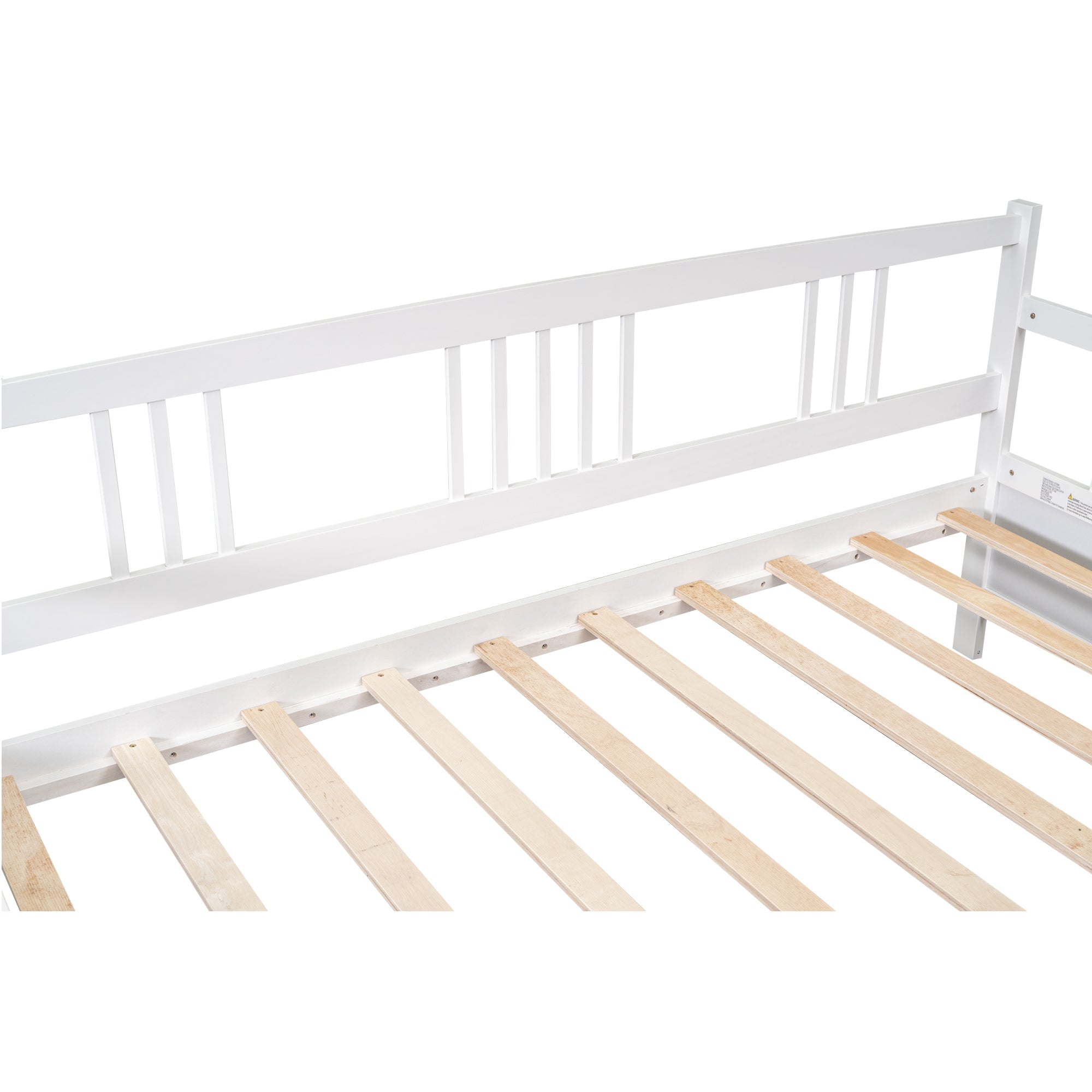 HAOYYE Twin Daybed with Two Drawers, White Wood Bed Frame, Sturdy Space-Saving Design, Heavy Duty Construction, Ideal for Bedroom, Dorm Room, Easy Assembly